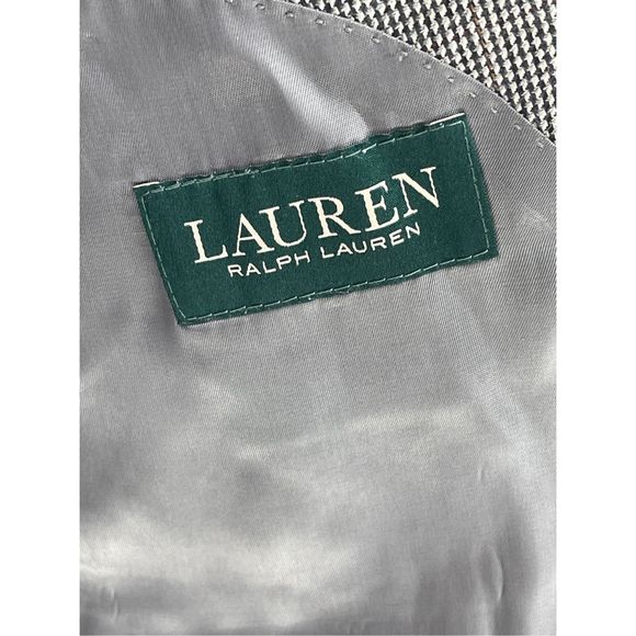 Lauren Ralph Lauren Blazer‎ Suit Jacket Men's 48 Black White Houndstooth - Picture 8 of 10